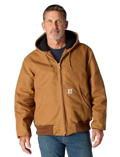 Image of Carhartt Men's Quilted Flannel Lined Duck Active Jacket J140 - brown - XXL