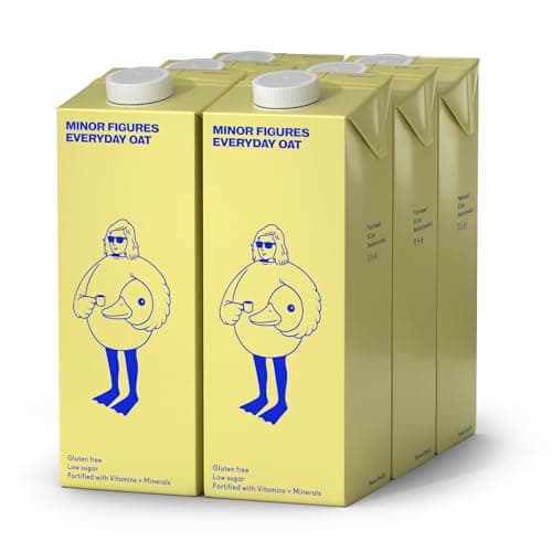 Image of Minor Figures Everyday Oat Drink, Great for Tea, Coffee & Cereal, 6 x 1L, Fortified with Calcium, B12 & Vitamin D, Dairy-Free, Vegan, No Added Sugar, Made in The UK