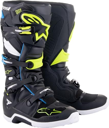 Image of Alpinestars Tech 7 Motocross Boots, black/blue/yellow, 13 (48)
