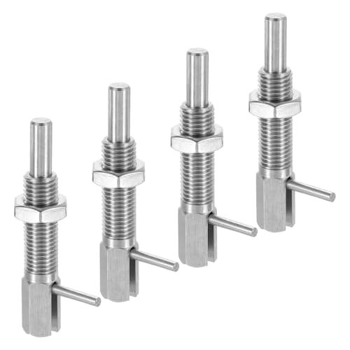 Image of sourcing map 4Pcs Retractable Indexing Plunger Pin, M16 L Spring Plunger Stainless Steel Spring Loaded Latch Telescopic Locking Pin with Nut for Machinery Shipbuilding