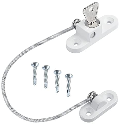 Image of Window Locks Child Safety for UPVC Windows 1Pcs Window Restrictor with Keys and Screws upvc Window Locking Mechanism for Protection, Anti Burglary -20cm in Length to 100mm Opening (White)