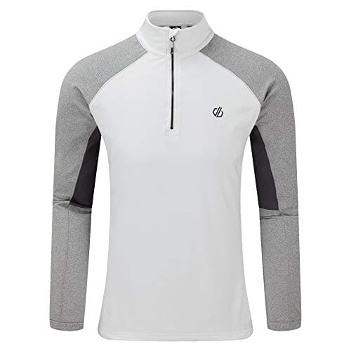 Image of Dare 2b Interfused II Lightweight Quick Drying Half Length Zip Inner Zip Chin Guard Stretch Midlayer - White/Ash, XXX-Large