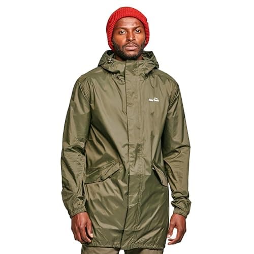 Image of Peter Storm Men’s Parka In A Pack with Adjustable Hood, Waterproof, Breathable, Lightweight & Packable Raincoat, (UK, Alpha, M, Regular, Regular, Khaki)