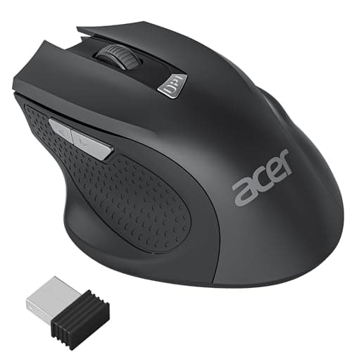Image of Acer Wireless Mouse for Laptop, Computer Mouse Cordless with 2.4GHz USB Receiver, 3 Adjustable DPI Ergonomic USB Mice, 6 Buttons Compatible with PC, Notebook, MacBook Pro/Air, Chromebook, Windows