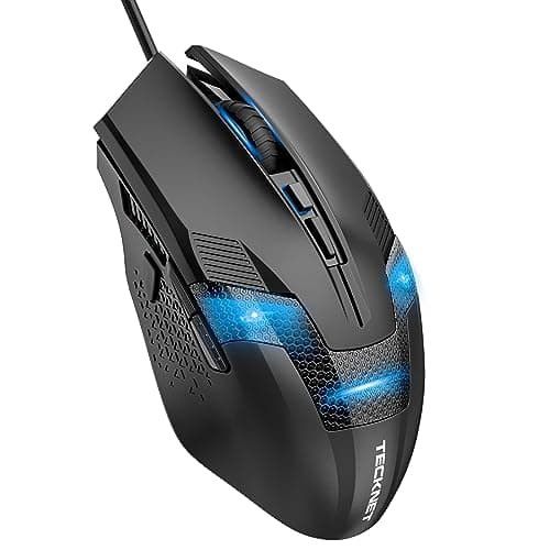 Image of TECKNET Wired Gaming Mouse, 8000 DPI Adjustable Optical Sensor USB Computer Mouse, 6 Programmable Buttons & 6 Chroma RGB Backlit, Ergonomic Mice for Laptop Desktop PC/Mac Mouse - Black