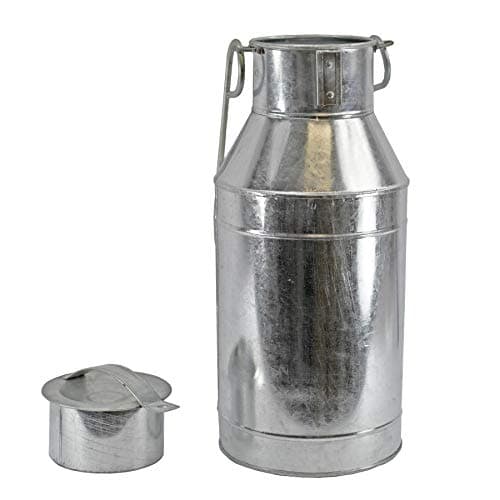Image of Black Country Metal Works Narrowboat Galvanised Canal Style Unpainted Milk Churn - Medium