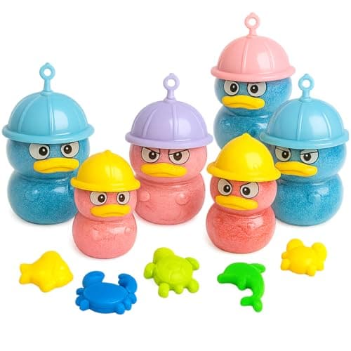 Image of Toyana Sand Play Set for Kids, 1 Random Colour Sand with 1 Cute Duck Container & 1 Mould, Easy Mouldable Soft Mess Free Non-Sticky Indoor Outdoor Creative Gift Toy for Children Ages 3+