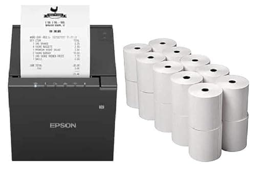 Image of Replacement Receipt Paper for Epson TM-M30 Receipt Printers, 20 Rolls