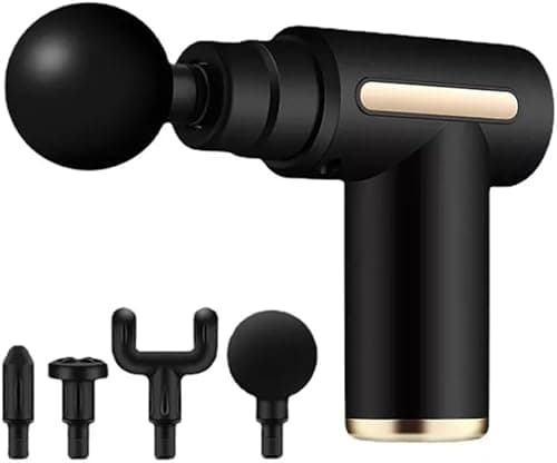Image of Portable Deep Tissue Massage Gun – Handheld Muscle Relief with 5 Intensity Speeds – Full Body Percussion Therapy for Shoulder, Back, Legs & More – Compact, Powerful & Rechargeable Muscle (Black-1)