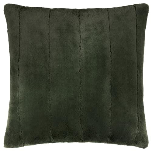 Image of Paoletti Empress Polyester Filled Cushion – Soft Faux Fur Velvet Decorative Cushion with Concealed Zip for Elegant Home Styling (Pine - 45x45cm)