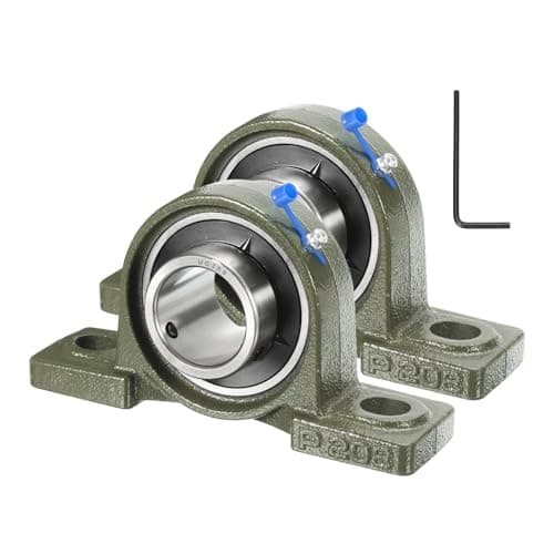 Image of sourcing map 2 Pcs UCP208 Pillow Block Bearings 40mm Bore Self Alignment, Solid Cast Iron Base Mounted Chrome Steel Bearings