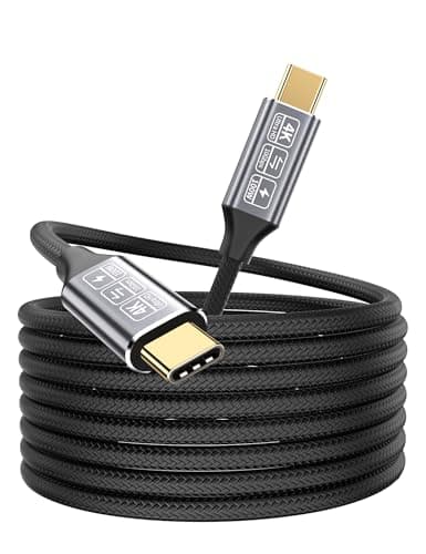 Image of 5M USB C Cable,USB C to USB C 3.1 Gen2 10Gbps Data Transfer,100W 20V/5A USB C Charger 4K Video Type C Cable Compatible With Thunderbolt 3 For i-Pad Pro, MacBook Pro, Samsung s24.…