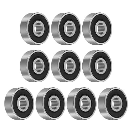 Image of sourcing map 10pcs 627-2RS Bearing 7x22x7mm, Chrome Steel Double Rubber Seals Precision Bearing, Lubricated Deep Groove Ball Bearings, P6 (ABEC 3)