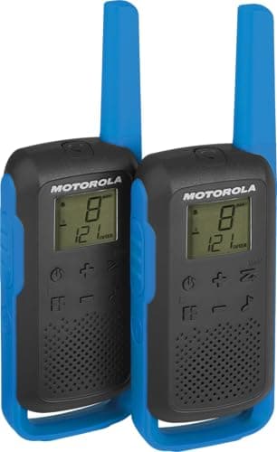 Image of Motorola Solutions T62 PMR Blue Walkie Talkie Talkabout, PMR446 Citizens Band Radio, 16 Channels and 121 Codes, 8 km Range, License-Free, LCD Display