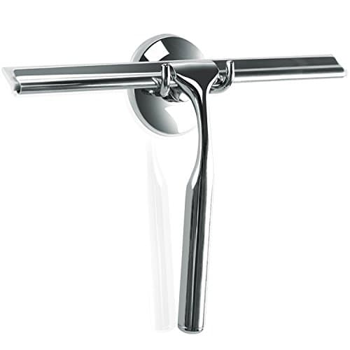 Image of Ulinek Shower Window Squeegee, Stainless Steel Squeegee Shower Wiper Scraper Cleaner with Strong Storage Hook for Bathroom Floor Kitchen Wet Room Mirror Car Window Glass Cleaning