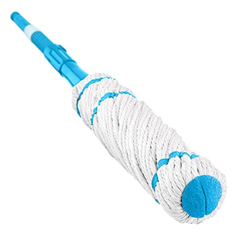 Image of HOMESHOPA Extendable Microfibre Twist Mop with Self Wringing, Long Handle Wet Floor Cleaning for Household Hardwood Vinyl Laminate Tile, Super Absorbent Washable Mop Head