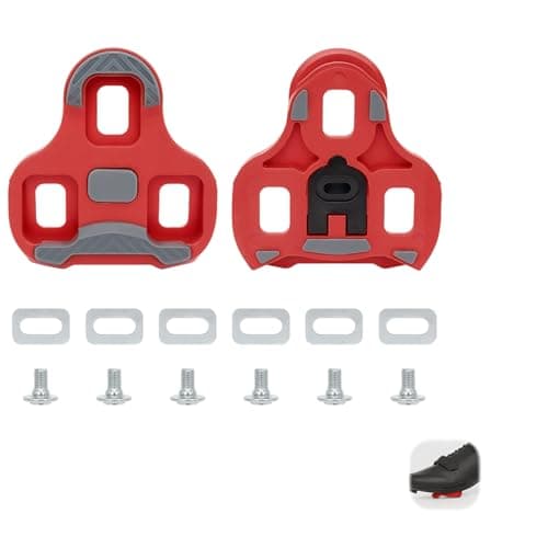 Image of Cycling Cleats Anti-Slip Rubber Desgin Cleats for Cycling Shoes for Clipless Pedals, Cyclings Shoes, Road Bike, Clipless Pedals Cleats Set Road Pedal（Red）