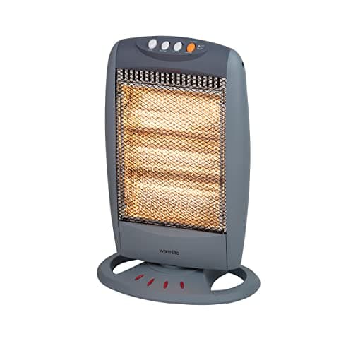 Image of Warmlite 3 Bar Halogen Heater with Carry Handle, Safety Tip-Over Switch, 1200W, Grey, WL42005