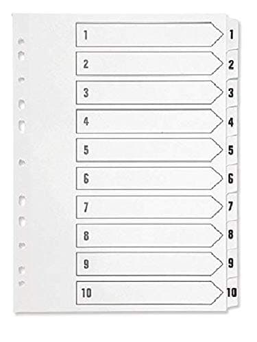 Image of Q Connect A4 1-10 Index Multi Punched Polypropylene - White (10)