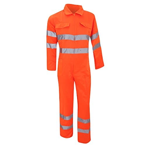 Image of Yoko Hi-Vis Polycotton Coverall / Mens Workwear (XL) (Hi Vis Orange)