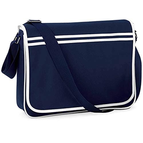 Image of BagBase BG071FNWH Retro Messenger - French Navy/White, Medium
