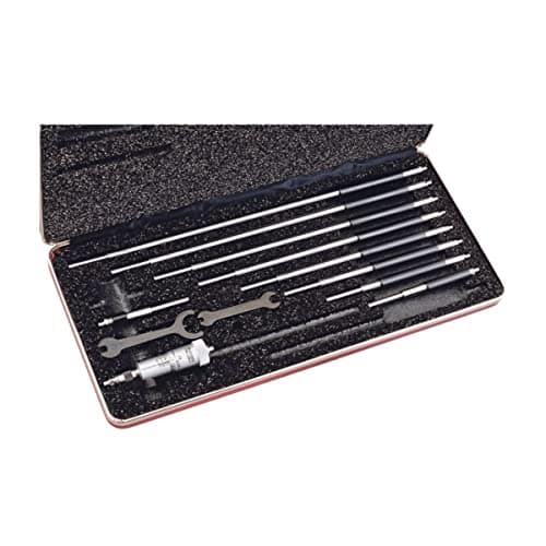 Image of Starrett 124BZ Solid-Rod Vernier Inside Micrometers Set, 2-12" Range, 0.001" Graduation, +/-0.0001" Accuracy, With Case