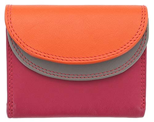 Image of Visconti Rainbow Collection Small Leather Purse RFID and Tap and Go RB126 Orange Multi