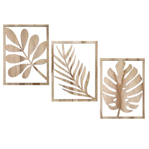Image of 3pcs Wooden Wall Art, Mountains Decor Single Line Minimalist Decor Mountain Wall Art, Abstract Mountain Line Wood Wall Decors Hanging for Living Room Bedroom Bathroom Home Decors (Walnut Brown)