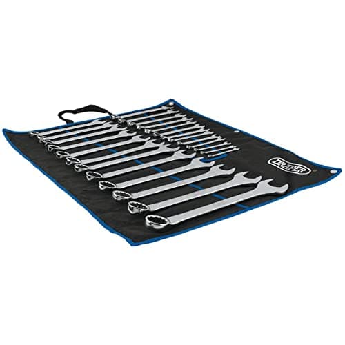 Image of Draper HI-TORQ® 25 Piece Spanner Set | Metric Combination Hand Tools Kit | 6-32mm Precision Tool |Tetron Storage Pouch|Jaw Offset at 15° | 97918