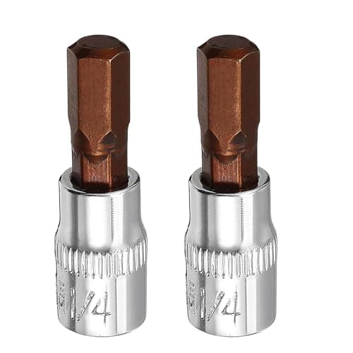 Image of 2PCS Juttzzei Hex Bit Socket, 1/4" Drive x H7 (7mm) Allen Key Socket, Premium S2 Alloy Steel 7mm Hex Bit with 1.5" Length for Torque Wrench, Ratchet Wrench, Impact Power Drills
