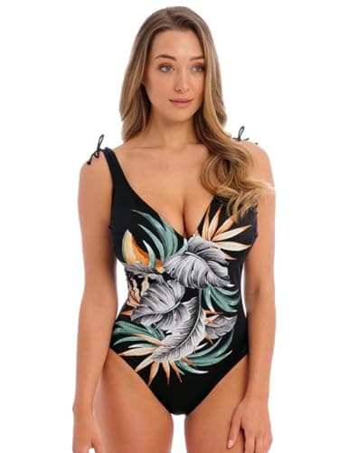 Image of Fantasie Bamboo Grove Plunge Swimsuit Jet Black 34FF