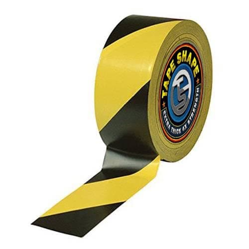 Image of VL Hazard Tape Black and Yellow 50mm x 33m, Strong Adhesive Safety Tape Self Adhesive Barrier Tape Floor Marking Tape Excellent for Hazard Caution Warning Social Distancing (Pack of 1, 50mm x 33m)