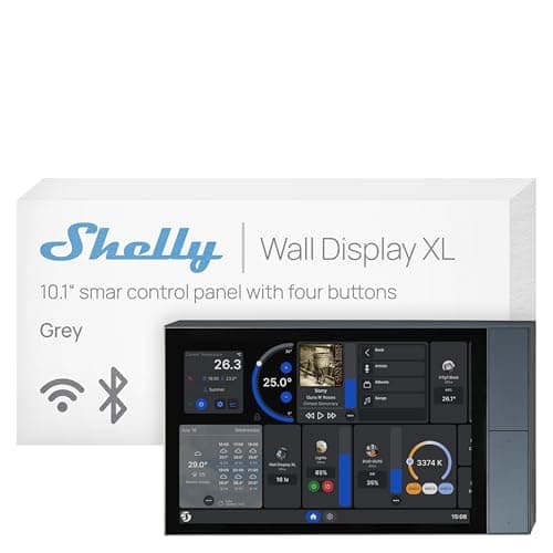 Image of Shelly Wall Display XL Silver - Wi-Fi Smart Home Control Panel, Touch Screen Colour Display 10.1", 4 Buttons, Relay 5A, LUX, Wireless Control, Alexa & Google, Home Assistant