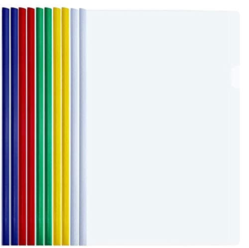 Image of 10pcs A4 Clear Clip Bar Files Report Project Presentation Slide Binder Folders (A4-10Pcs)