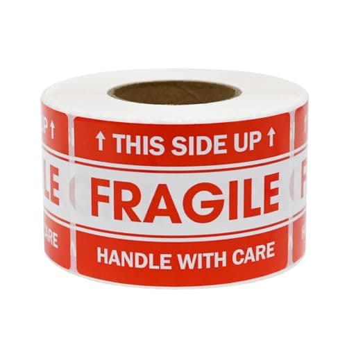 Image of L LIKED 2"x 3" Fragile Stickers 500 Labels Per Roll Strong Adhesive (Handle with Care,This Side Up) Labels for Shipping and Moving