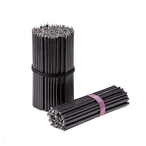 Image of Danilovo Ritual Beeswax Candles (Black) - Monastery Orthodox Candles for Prayer, Table Decoration - Non-Toxic, Soot - Drip-Free, Long, Sustainable Products, N140, Height 16 cm, Diameter 5 mm (400 Pcs)