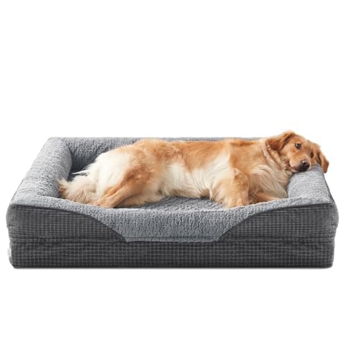 Image of FURTIME Extra Large Dog Bed Orthopedic Dog Bed XL for 90lbs Dogs - 7.5" Memory Foam Mattress, Waterproof & Washable Dark Cover, Veterinarian Recommended Bed for Arthritis & Bone Health, 107x81x19cm