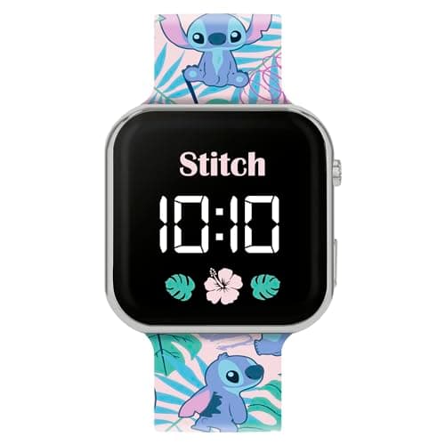 Image of Disney Kids Lilo & Stitch LED Quartz Silicone Strap Blue Watch LAS4091