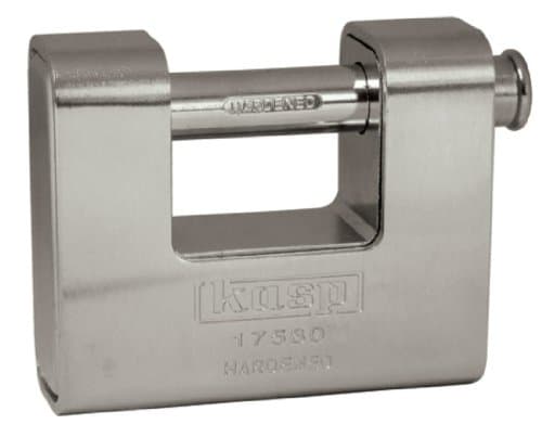 Image of Kasp K17580A1 Armoured Shutter Lock Keyed Alike, Silver, 80 mm