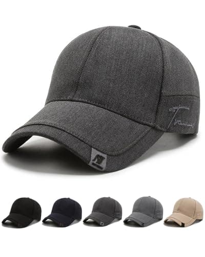 Image of CheChury Men Baseball Cap Adjustable Plain Embroidery Trucker Cap Sports Casual Cap for UK Breathable Sun Hat for Women Unisex,deep Grey