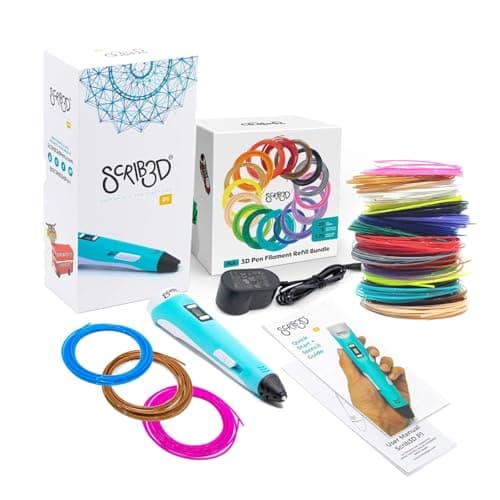 Image of SCRIB3D P1 3D Printing Pen Bundle with 20-Color PLA Filament