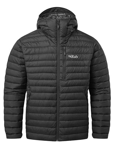 Image of Rab Men's Microlight Alpine Jacket - Lightweight Down Coat for Trekking, Climbing, & Skiing - Black - Large