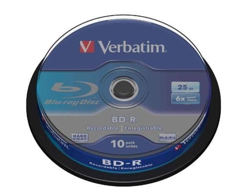 Image of Verbatim BD-R Single Layer - Blu-ray Disc 25 GB, 6x Burning Speed, Scratch Protection, 10-Pack Spindle, blue/white, 43742