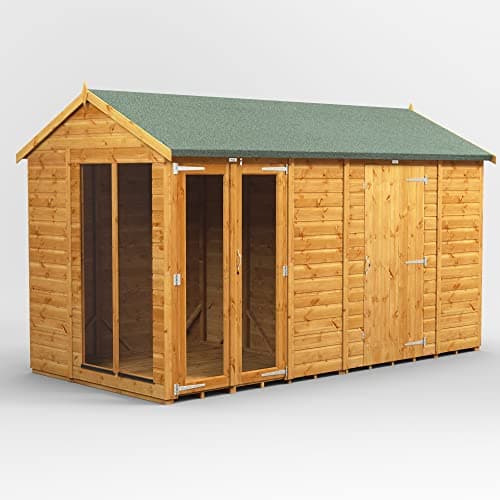 Image of Powersheds High Grade Premium Apex Summer House Combined with 6 ft Storage Wooden Shed with Security Features, PVC Window Sills, Door & Window Flexibility, made from Extra Thick Timber