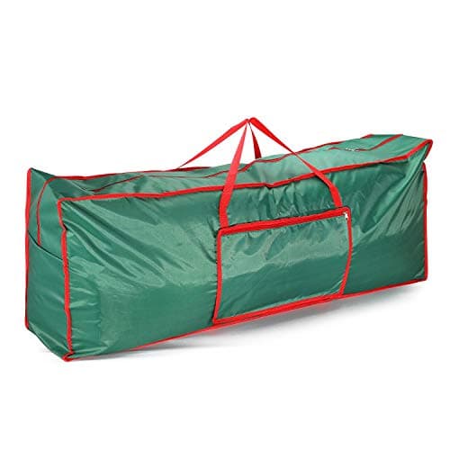 Image of Vinsani® Christmas Xmas Tree Decoration Lights Presents Gift Zip Up Sack Fabric Storage Bag Waterproof Décor Accessories Organiser (125 x 30 x 50 cm) - Green