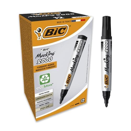 Image of BIC Marking 2000 ECOlutions Permanent Bullet Tip Markers - Black, (Pack of 1)