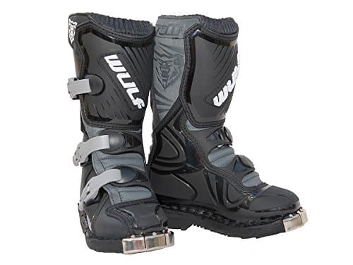 Image of Wulfsport Cub LA Junior Kids Motocross Motorbike Boots - Black/Grey EU30