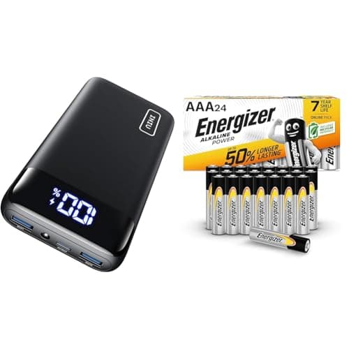 Image of INIU Power Bank, 20000mAh Fast Charging Portable Charger, 22.5W Powerbank with USB C Input & Output & Energizer AAA Batteries, Alkaline Power, 24 Pack, Triple A Battery Pack - Amazon Exclusive