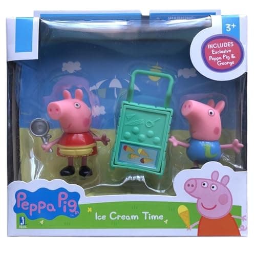 Image of Peppa Pig - Adventure Playsets 6cm Adventure Figure Twin Packs With Accesories - Ice Cream Time