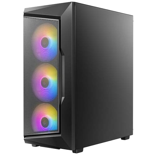 Image of ANTEC AX Series AX61 Elite, High-Airflow Mesh Front Panel, 4 x 120mm ARGB Fans Included, Tempered Glass Side Panels, Up to 8 Fans Simultaneously, Mid-Tower ATX Gaming Case